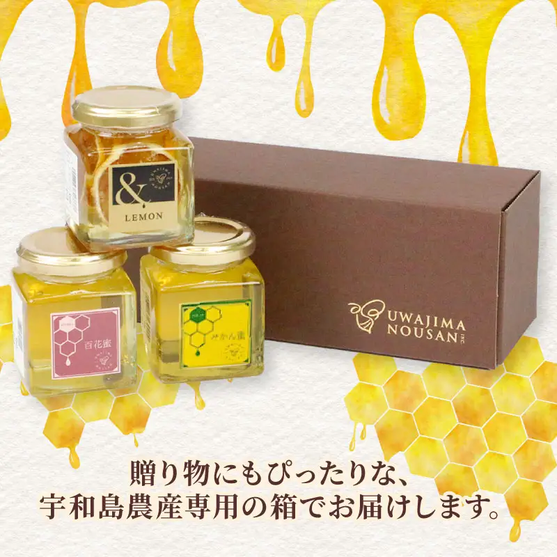 国産蜂蜜 3種類セット(非加熱)国産蜂蜜 宇和島農産 F012-132003