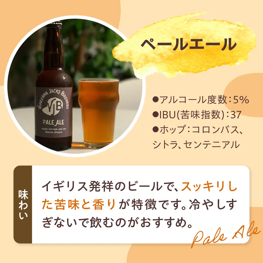 クラフトビール（ペールエール） 330ml×3本 地ビール ビール スッキリ した 苦味 爽やか な 香り 米沢ジャックスブルワリー 山形県 米沢市