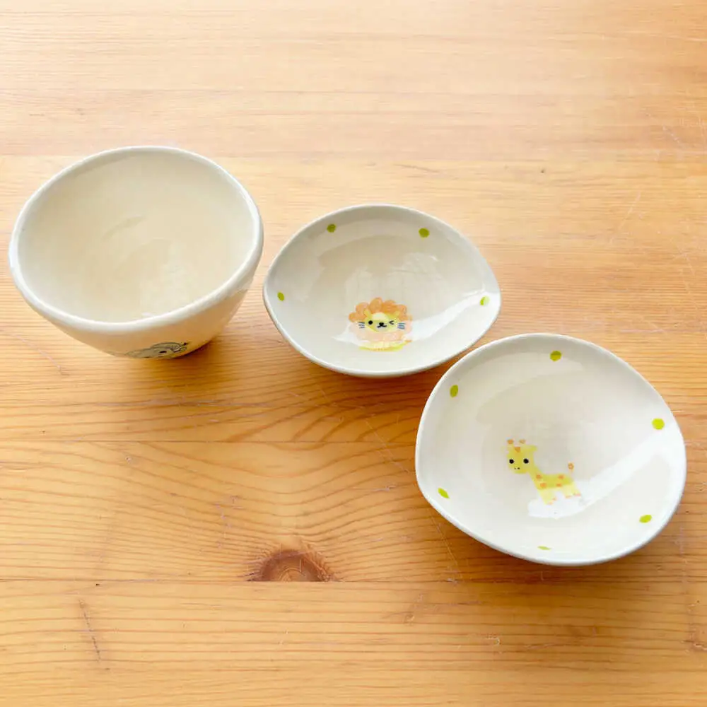 【瀬戸焼】子供用食器5点セット（動物）【窯元SOUSEN】[BBCQ010]子ども食器 ギフト