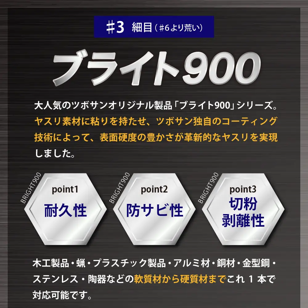 ヤスリ ツボサン ブライト900 精密 ヤスリ５本組セット #3