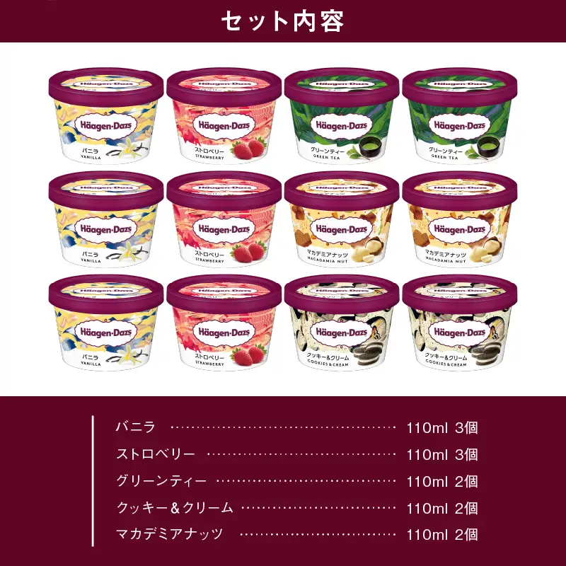 ハーゲンダッツ『定番ミニカップ12個』アイス アイスクリーム スイーツ 北海道_H0016-111