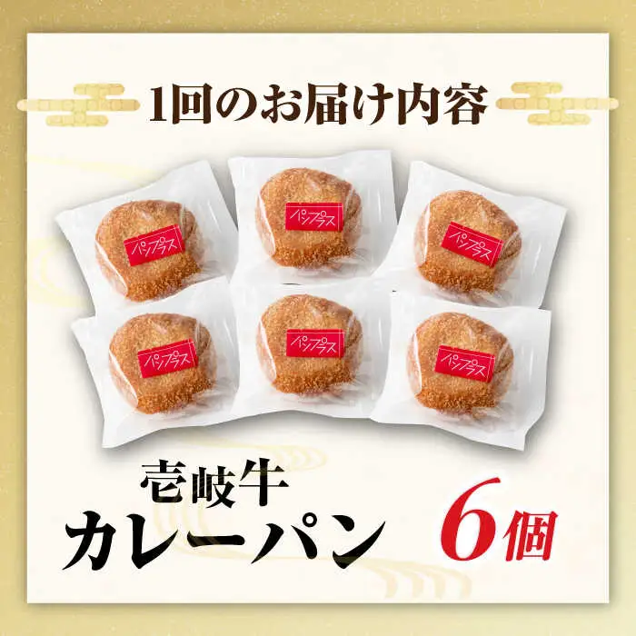 【全2回定期便】壱岐牛カレーパン（6個）《壱岐市》【パンプラス】 カレーパン カレー パン セット 詰め合わせ [JEU019]