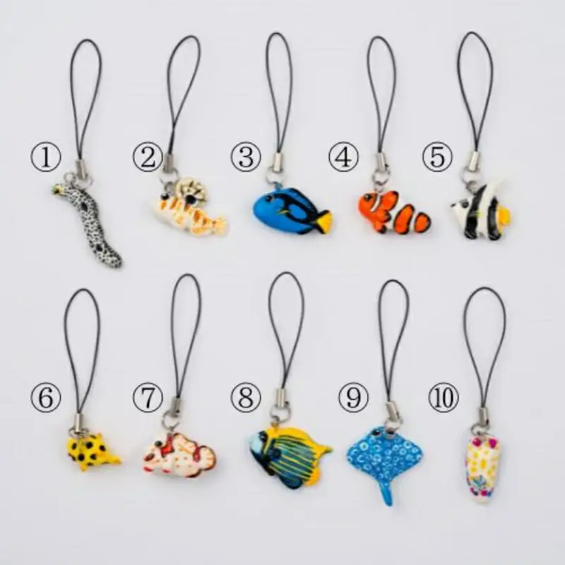 デフォルメストラップ / キーホルダー 魚 さかな フィッシュ 釣り 海 うみ クマノミ 海水魚 海の生き物 鍵 かぎ 家 車 自転車 かわいい お土産 雑貨 思い出 プレゼント ギフト すさみ 【mac001A】