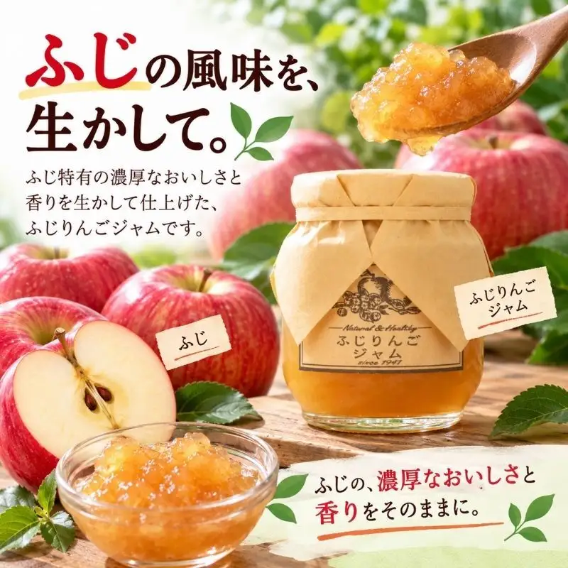 ジャム【ふじりんごジャム（140g）２個セット】りんご リンゴ りんごジャム ふじ 完熟 アップル 果物 ペースト トッピング  トースト ヨーグルト 信州 長野