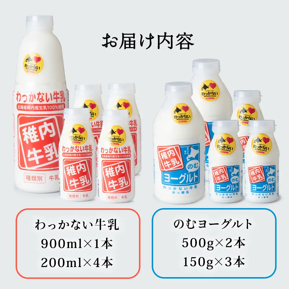 稚内牛乳 牛乳＆のむヨーグルト 詰め合わせ セット【配送不可地域：離島・沖縄県】