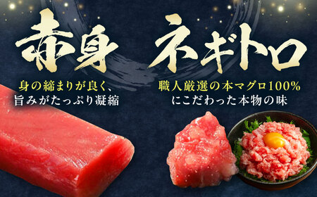 【全2回定期便】対馬産 本マグロ 4種 計1kg（赤身/中トロ/大トロ/ネギトロ） [WAH030] マグロ 赤身 中トロ 大トロ ネギトロ 