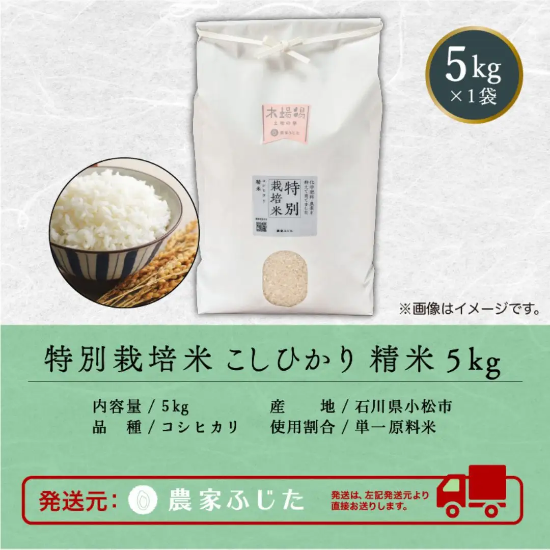 こしひかり 精米 5kg  特別栽培米 令和8年産 こしひかり コシヒカリ 農家ふじた
