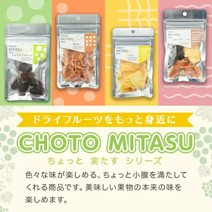 CHOTO MITASU フルーツミックスセット(計150g・15g×10袋)ドライフルーツ 果物 くだもの フルーツ 乾燥 小分け ミックス セット【100701900】【宮田ファミリーぶどう園】