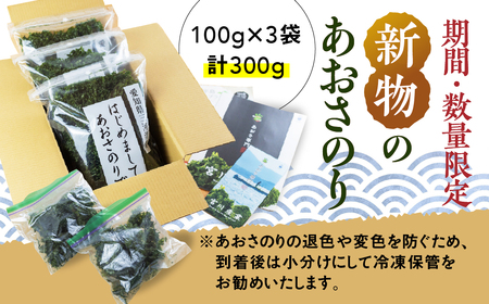 ≪先行予約≫期間限定！新物あおさのり 300g 海苔 100g×3袋 海苔