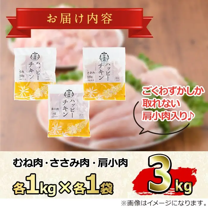 【0124806a-2612】＜2026年12月発送予定＞国産若鶏肉ヘルシーセット(合計6kg・ムネ、ささみ、肩小肉) 鶏肉 鳥肉 とり肉 むね肉 おかず 小分け 国産 【エビス】