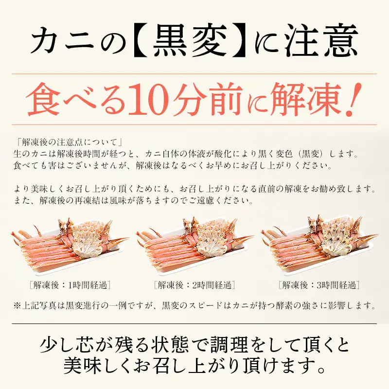 【12月1日～25日着(指定日不可)】カット済ズワイ蟹ハーフポーション1.2kg（400g × 3箱）[053-b009]