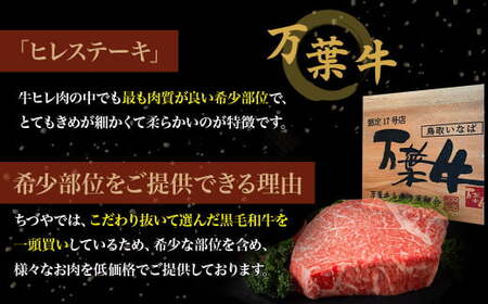 【定期便3回】 鳥取いなば万葉牛 ヒレステーキ 400g × 3回 定期便 ヒレ ステーキ 肉