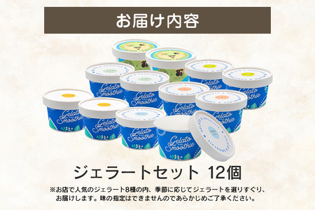 Gelato＆Smoothie ジェラート バラエティセット 12個 詰め合わせ スイーツ アイス 【ジェラート】【ho1386】