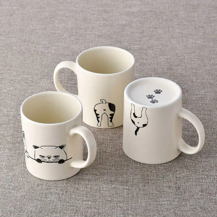【波佐見焼】ネコづくし 猫猫 マグカップ 5個セット【福田陶器店】[PA352]