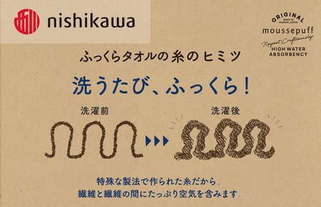 （今治タオルブランド認定）nishikawa/西川×今治　ムースパフ　バスタオル２枚セット（イエロー）MF3001【I001970BT2Y】