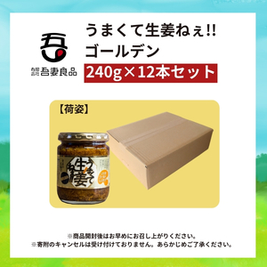 うまくて生姜ねぇ!!ゴールデン12本セット 【しょうが 国産 醤油漬け しいたけ ごはんのお供 お弁当 調味料 おつまみ 肴 薬味 隠し味 猪苗代町 福島県】