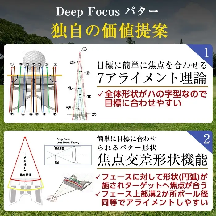K-202 Made in 霧島！Deep Focus 7 Magma ゴルフパター(1本) ゴルフ ゴルフパター パター センターシャフト ゴルフ用品 スポーツ スポーツ用品【Deep Focus】