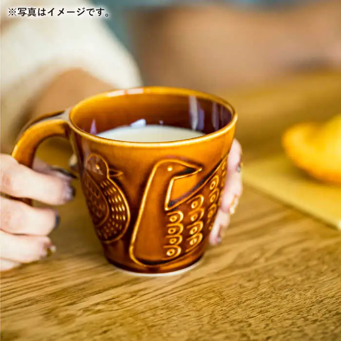 【波佐見焼】bird マグカップ 2点セット（茶×ホワイト）【アイユー】[UA40]