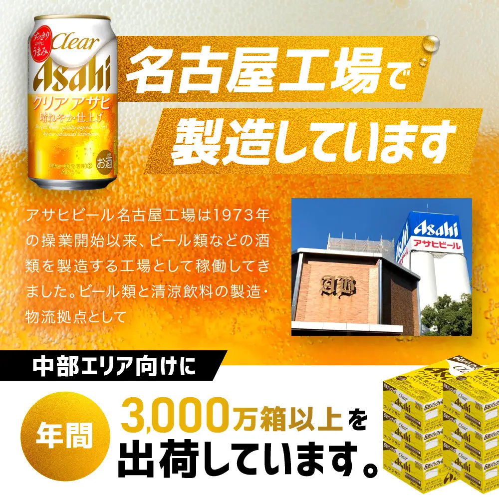 アサヒ　クリアアサヒ缶　350ml×24本