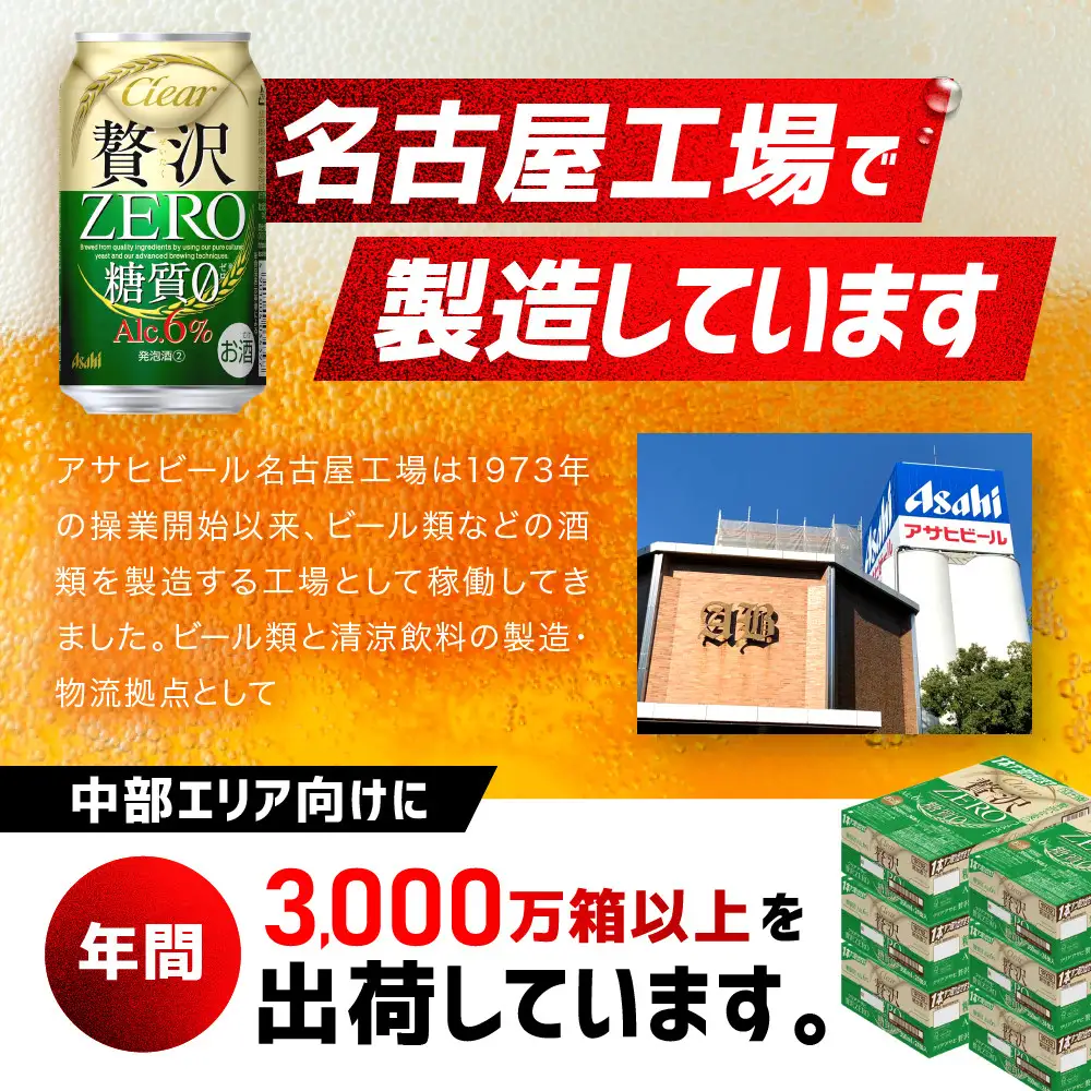 アサヒ　贅沢ゼロ缶　350ml×24本　2ケース