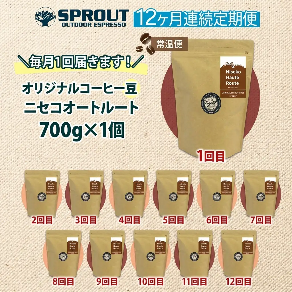 コーヒー豆 自家焙煎 オリジナルブレンド オートルート コーヒー豆【700g 全12回 計8.4kg】【定期便】