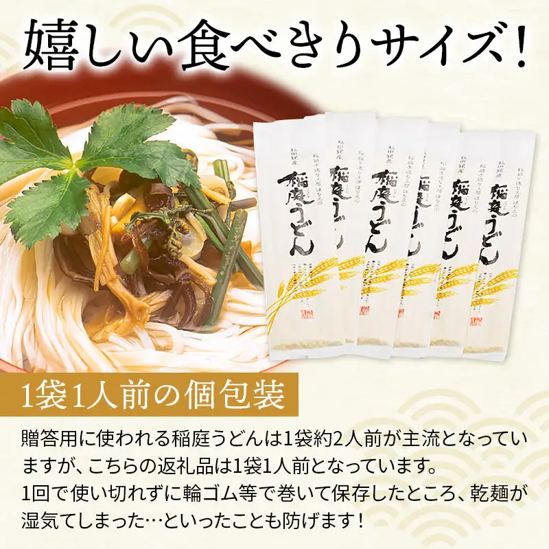 稲庭うどん 個包装 80g(1人前)×6袋 ゆうパケット