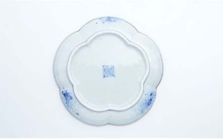 有田焼 牡丹花唐草 花形8寸皿 【まるぶん】食器 器 うつわ 手描き プレート 22cm aw014