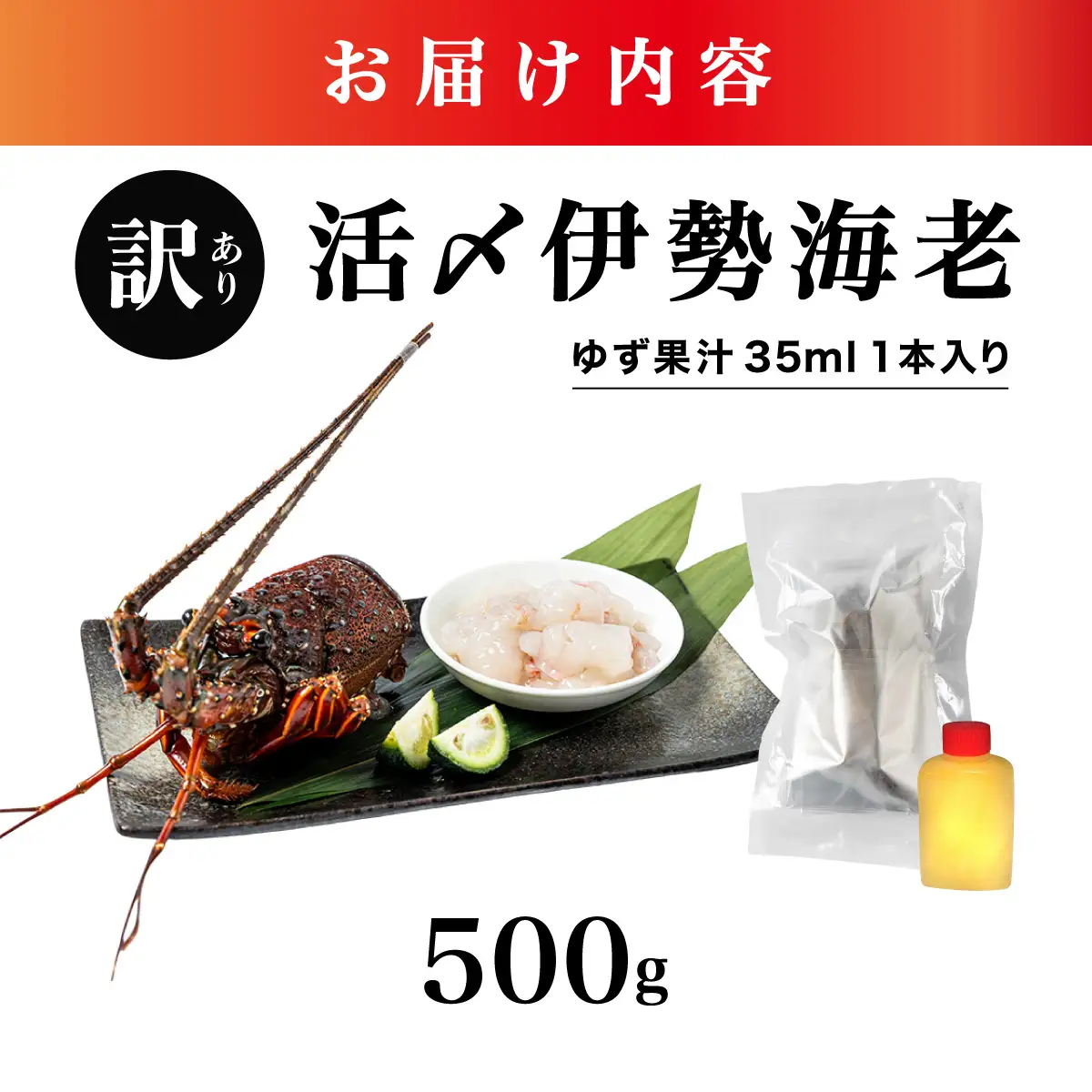 訳あり 活〆伊勢海老 500g(1～3尾)