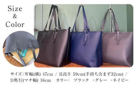 本革 メンズ 肩掛けトートバッグ(カラー：ブラック)