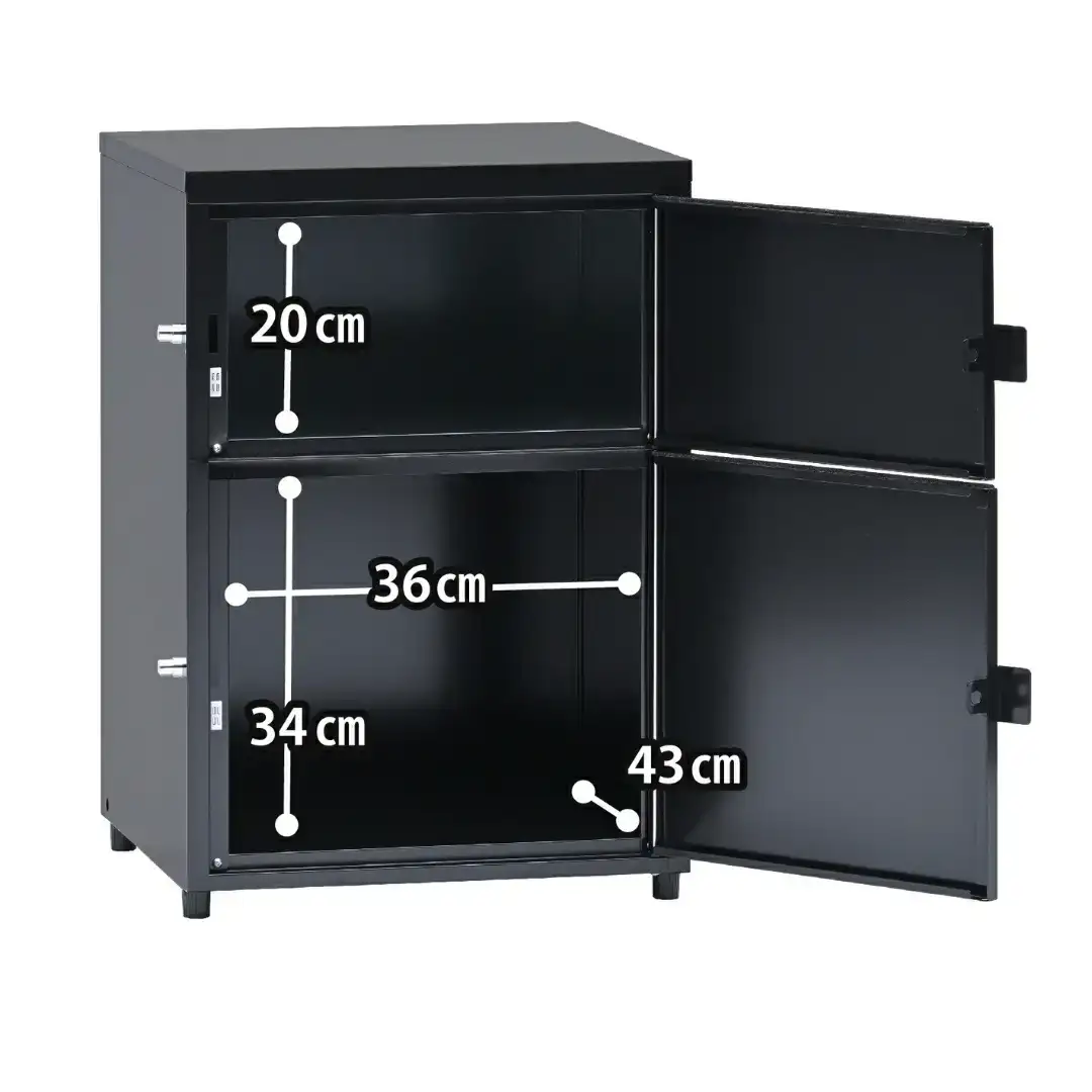 二段宅配ボックスレシーボ 約45.2×45.4×68cm 屋外 レシーボ TR2-4568(BK) 保管庫 ブラック 黒 2段宅配ボックス 鍵付き 防犯対策 [グリーンライフ] 【100S006】