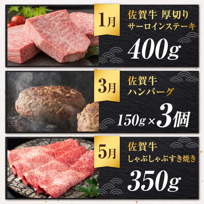【6回定期便/奇数月発送】＜10万コース＞特選佐賀牛 月替わりバラエティパック 計2.3kg 定期便 黒毛和牛[FCV006]