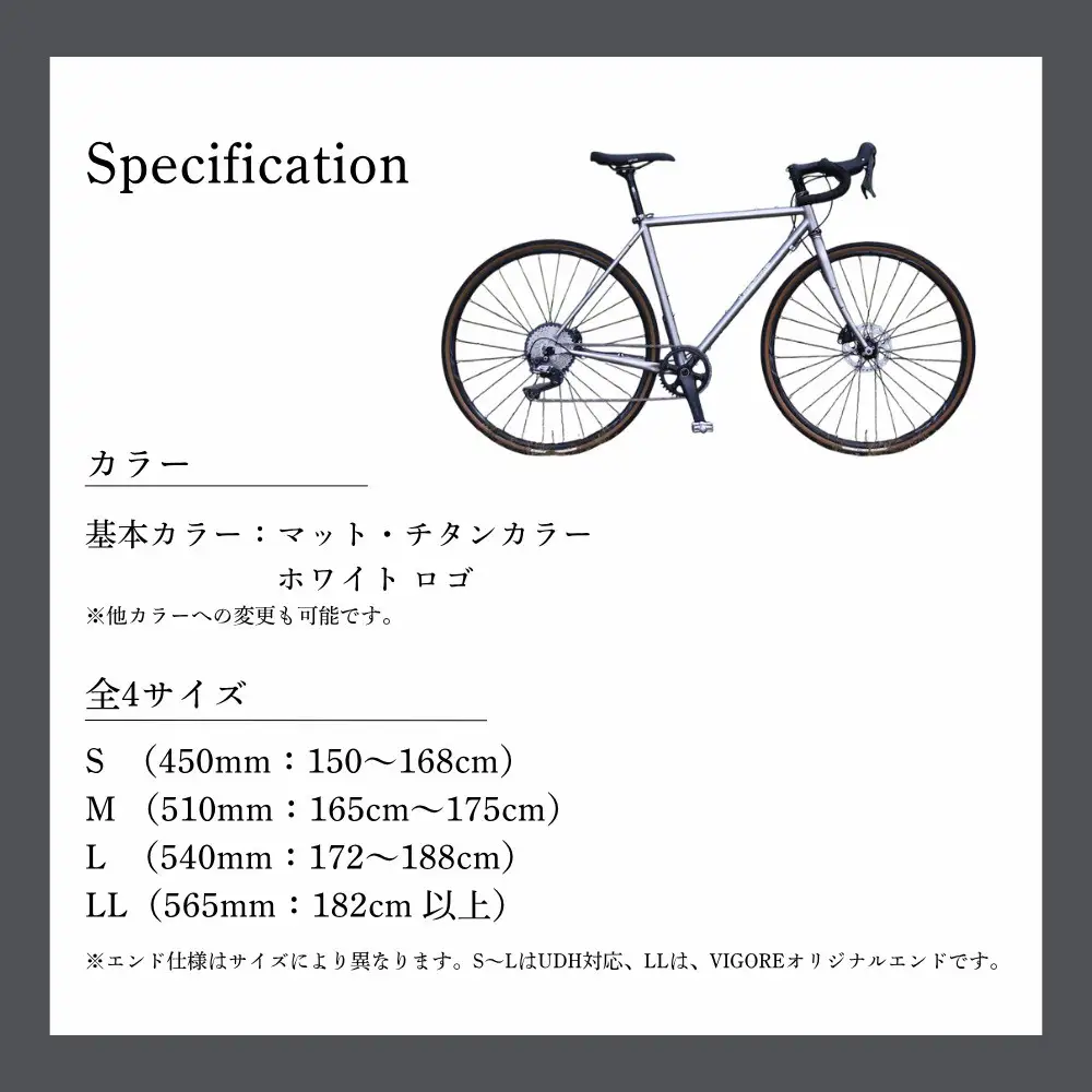 【VIGORE】山と旅の自転車プラス GRX600(1×11速 / マット・チタンカラー)［ 京都 ロードバイク 自転車 ブランド 人気 おすすめ スポーツ アウトドア ツーリング ブランド メーカー 取り寄せ 通販 ふるさと納税 ］