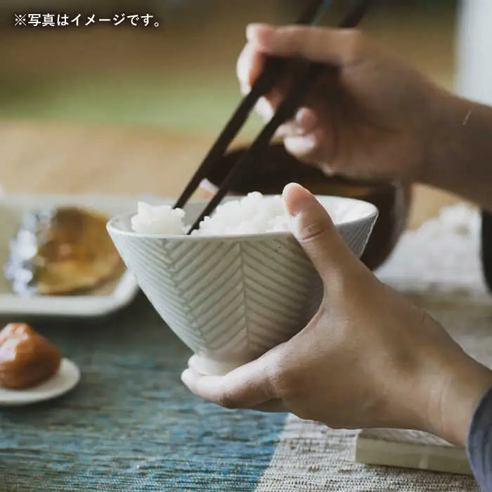 【波佐見焼】ヘリンボーン 茶碗（大） 2点セット ホワイト【アイユー】[UA53]