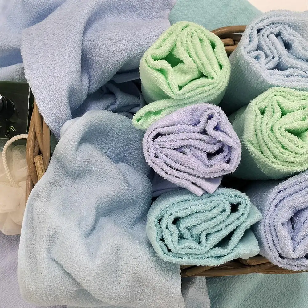 【フェイス10枚組】いろいろカラーの薄手フェイスタオル（ 34×84cm）BL-F10