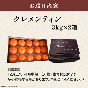 スペイン生まれのたら育ちクレメンティン 6kg クレメンティン みかん 柑橘 国産 オレンジ マンダリン 希少 ジューシー ギフト 贈り物 佐賀県 太良町 ND2x1【2026年12月上旬～2027年1月上旬発送予定】