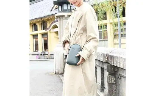 豊岡鞄（S4400）TUTUMU Pocket Leather ショルダーバッグ グリーン