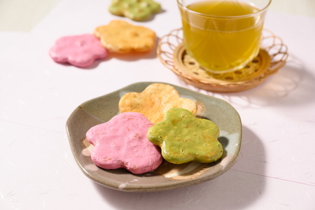 はなももせんべいミックス（3枚入り×10袋） | 煎餅 和菓子 せんべい センベイ 菓子 おやつ お茶請け 手焼き 手作り 詰合せ 詰め合わせセット 食べ比べ 花桃 3種 工場直送 老舗 茨城県 古河市 _DU07