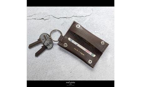 maf pinto (マフ ピント) キーリング キーホルダー 小銭入れ付き ミニ財布 チョコレート ADRIA LINE レザー 本革 日本製