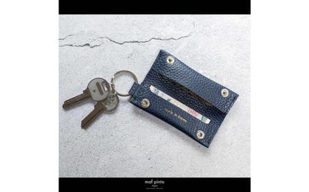 maf pinto (マフ ピント) キーリング キーホルダー 小銭入れ付き ミニ財布 ネイビー ADRIA LINE レザー 本革 日本製