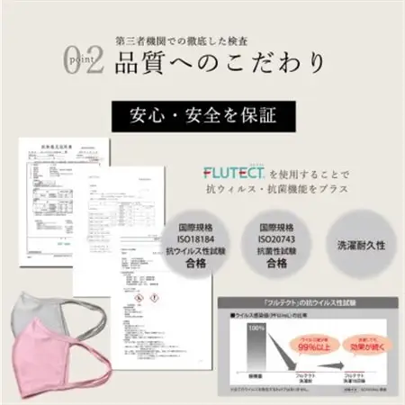 飛沫防止 マスク フルテクト  ピンク 2枚組(大人用・男女兼用)【1555911】