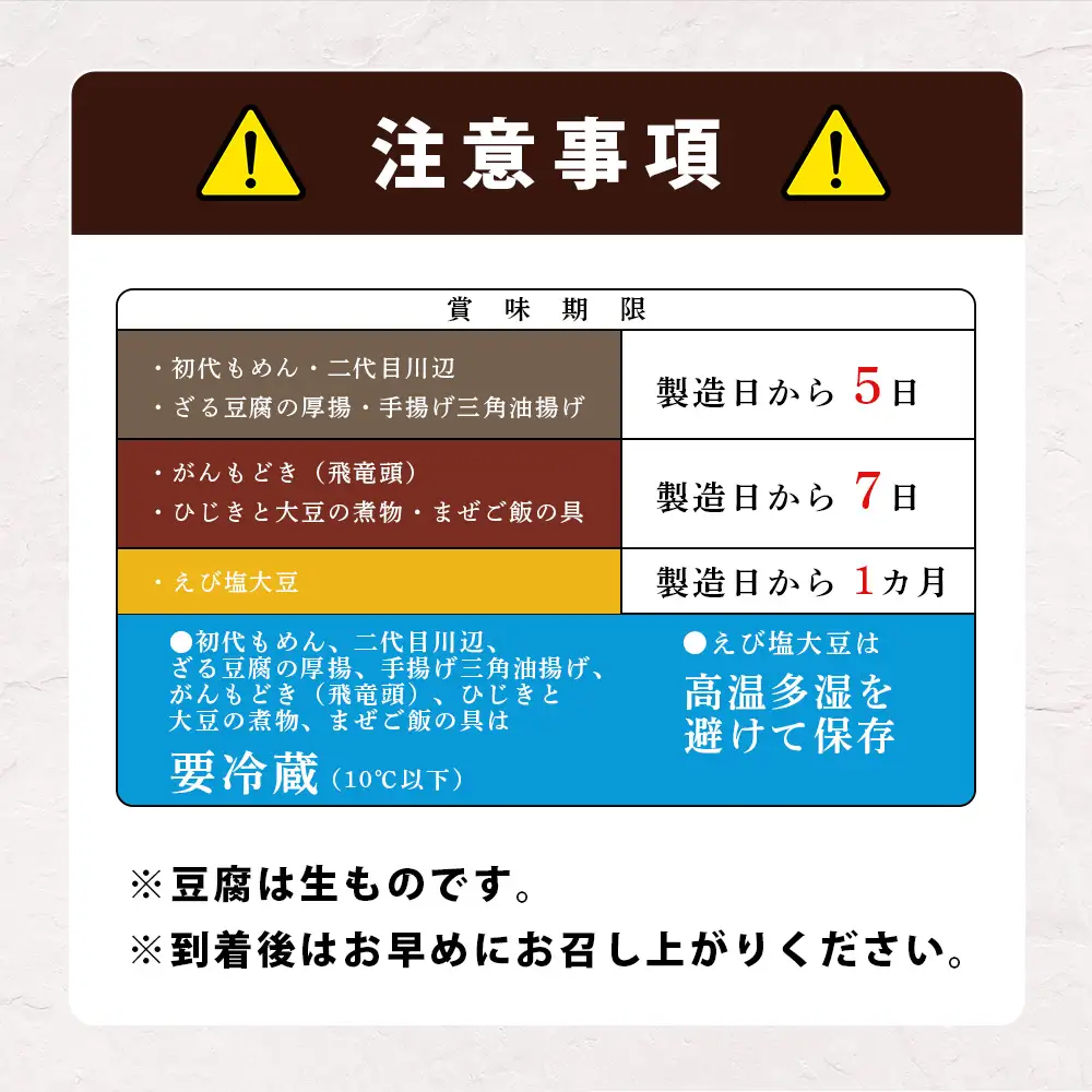 親父のガンコとうふ 川辺川 セット 8商品 ≪ 豆腐加工品 ≫ とうふ もめん豆腐 寄せ豆腐 がんもどき 厚揚げ 油揚げ 煮物 えび塩大豆 まぜご飯 加工品 食べ比べ 111-0502