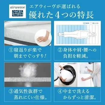 エアウィーヴ スマート 02 × フィットシーツ グレー セミダブル 寝具 寝具
