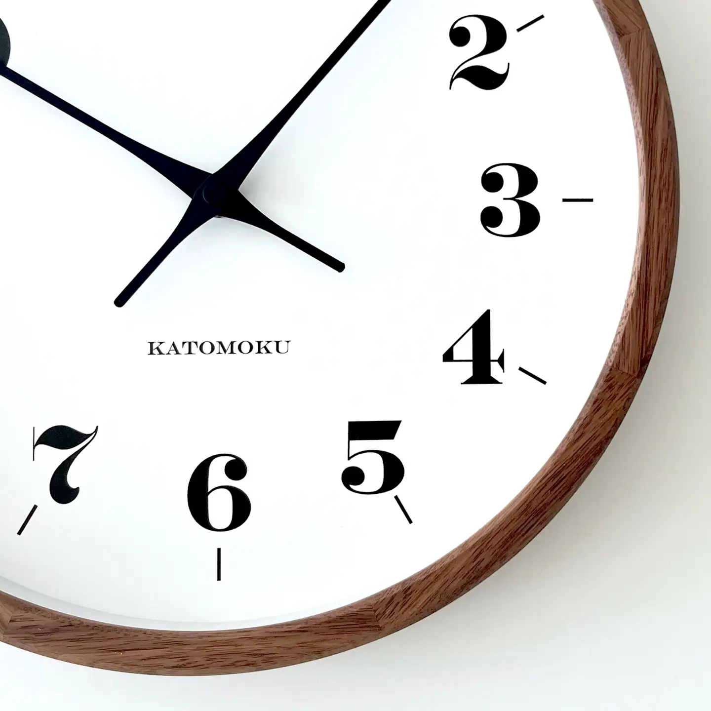 KATOMOKU muku clock 12 ウォールナット 電波時計 連続秒針　km-98WARC
