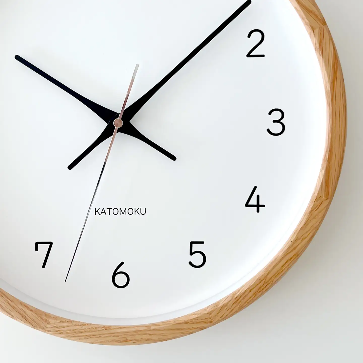 KATOMOKU muku clock 13 オーク 電波時計 連続秒針　km-104OARC