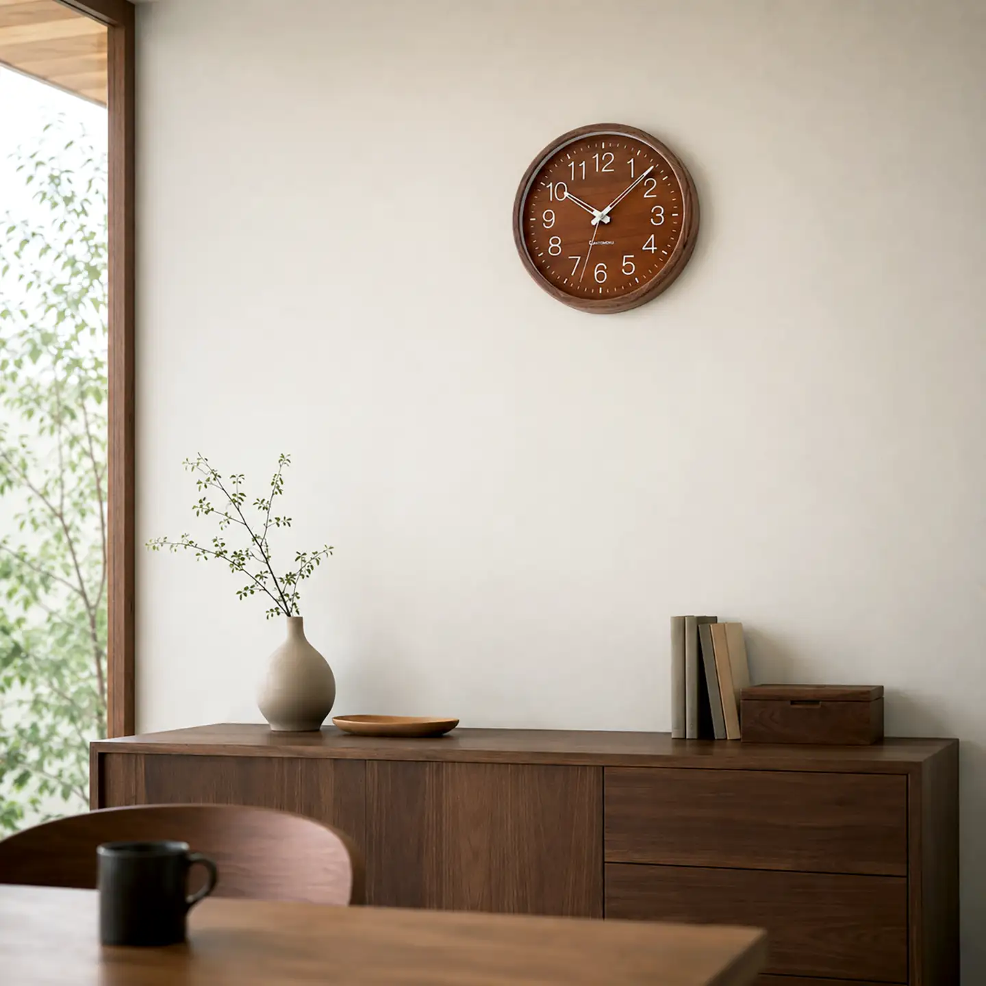KATOMOKU muku clock 木製掛け時計（ウォールナット）km-46WA