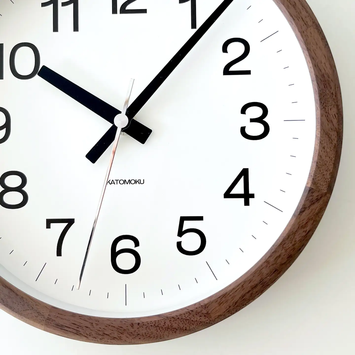 KATOMOKU muku clock 木製掛け時計(ウォールナット）km-108WA