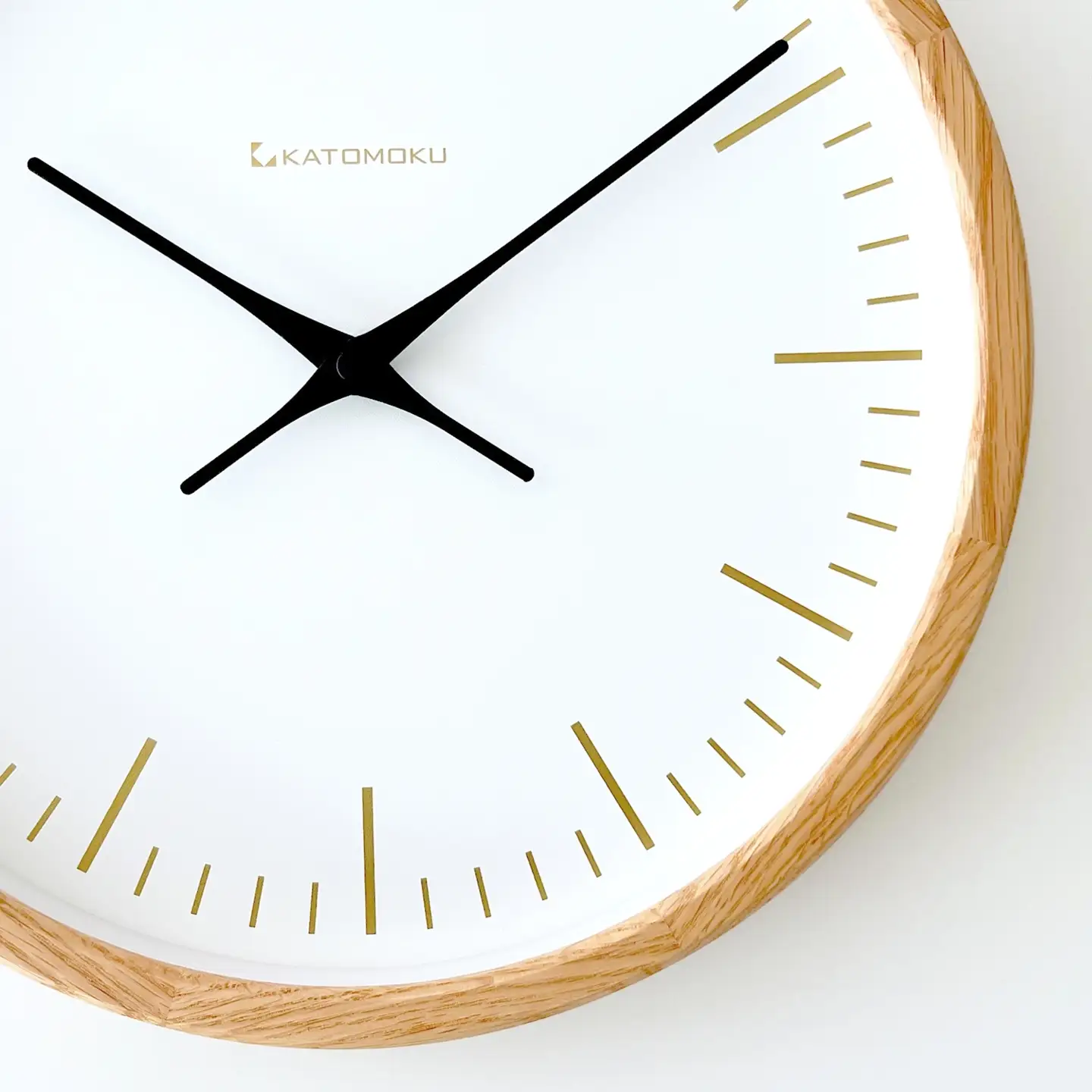 KATOMOKU muku clock　木製掛け時計(オーク)　km-129OA