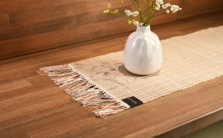 【BEAMS JAPAN監修】「伝統的工芸品」伊那紬 テーブルセンター 駒ヶ根市 インテリア ネイビー系