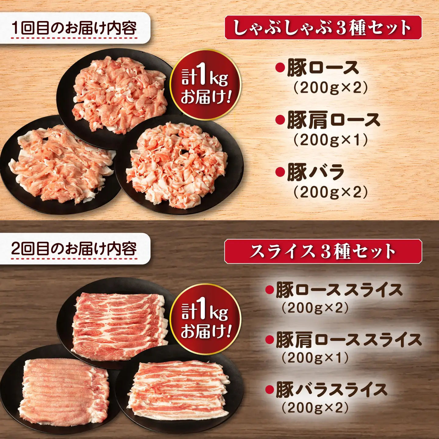 【3回定期便】総重量3.25kg ナルちゃんファーム豚肉 しゃぶしゃぶ スライス ハムセット / 豚肉 しゃぶしゃぶ スライス ハムセット / 大村市 / おおむら夢ファームシュシュ [ACAA345]