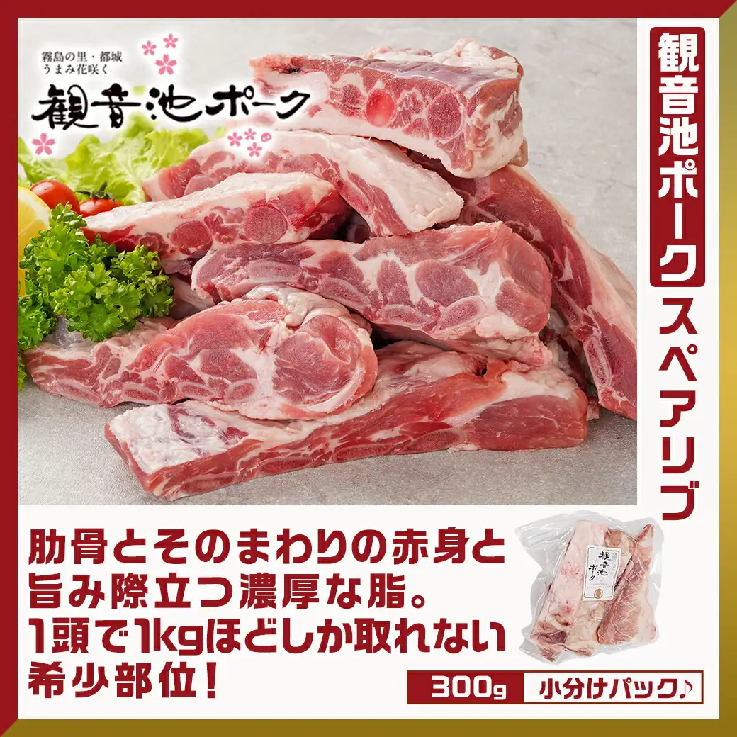 観音池ポークロースとんかつ用【訳あり】&スペアリブ4.4kg〔AC-9219〕_(都城市) 都城産豚 観音池ポーク 訳あり ロースとんかつ用/スペアリブ
